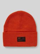 Superdry Beanie mit Label-Patch Modell 'WORKWEAR' in Orange, Größe 1