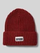 Drykorn Beanie mit Label-Patch Modell 'SEANIA' in Rostrot, Größe 1