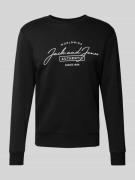 Jack & Jones Sweatshirt mit Label-Print Modell 'FERRIS' in Black, Größ...