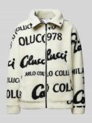 CARLO COLUCCI Sweatjacke mit durchgehendem Reißverschluss in Offwhite,...