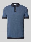 Lindbergh Slim Fit Poloshirt mit Knopfleiste in Dunkelblau, Größe L