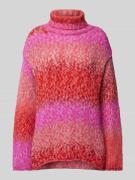 Milano Italy Oversized Strickpullover mit Rollkragen in Pink, Größe L