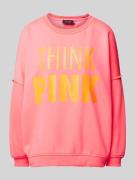 miss goodlife Oversized Sweatshirt mit Label-Print in Pink, Größe L