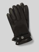 Roeckl Handschuhe aus Leder mit Ziernähten in Black, Größe 10