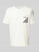 adidas Originals T-Shirt mit Label-Stitching in Offwhite, Größe L