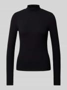 Vero Moda Longsleeve mit Stehkragen Modell 'MARY' in Black, Größe L