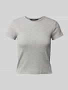 Vero Moda Kurzarm T-Shirt mit Metall-Effekt-Garn Modell 'CHLOE' in Hel...