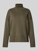 Vila Rollkragenpullover mit Teilungsnähten in Khaki, Größe L