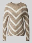 Only Strickpullover mit Rundhalsausschnitt Modell 'ELIZA' in Taupe Mel...