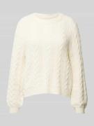 Only Strickpullover mit Rundhalsausschnitt Modell 'RUBINA' in Offwhite...