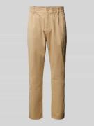 Tommy Jeans Tapered Fit Bundfaltenhose mit elastischem Bund in Beige, ...