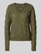 Pieces Regular Fit Strickpullover mit Fallmaschenmuster Modell 'BIBBI'...