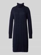 Tom Tailor Regular Fit Strickkleid mit Rollkragen in Dunkelblau Melang...