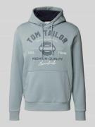 Tom Tailor Regular Fit Hoodie aus Baumwoll-Mix mit Logo Print in Hellg...