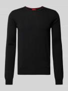 HUGO Pullover aus  Schurwolle mit Label-Stitching Modell 'Cedric' in B...