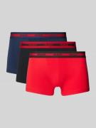 HUGO Trunks mit elastischem Logo-Bund im 3er-Pack in Rot, Größe L