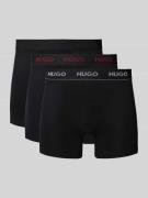 HUGO Trunks mit Label-Bund im 3er-Pack in Black, Größe L