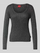 HUGO Strickpullover mit geripptem Rundhalsausschnitt Modell 'Sunessya'...