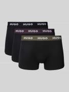 HUGO Trunks mit Label-Bund im 3er-Pack in Black, Größe L