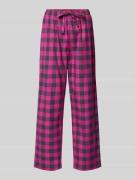 HUGO Baggy Fit Pyjama-Hose mit elastischem Bund Modell 'FLANELLA' in P...