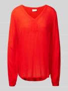 Kaffe Blusenshirt aus Viskose mit V-Ausschnitt Modell 'AMBER' in Rot, ...