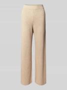 TOM TAILOR DENIM Straight Fit Strickhose mit elastischem Bund in Beige...