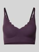 Skiny Bustier mit Wellensaum in Aubergine, Größe 36