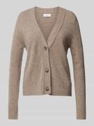 Fynch-Hatton Regular Fit Cardigan aus Wolle mit V-Ausschnitt in Taupe,...