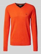 Fynch-Hatton Strickpullover mit V-Ausschnitt in Orange, Größe L