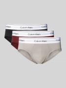 Calvin Klein Underwear Slip mit Label-Bund im 3er-Pack in Bordeaux, Gr...