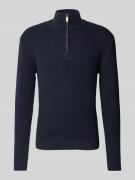 SELECTED HOMME Strickpullover mit Stehkragen Modell 'THEO' in Marine, ...