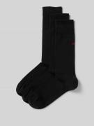 HUGO Socken mit Label-Stitching im 3er-Pack in Black, Größe 39-42