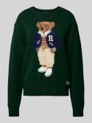 POLO RALPH LAUREN Strickpullover mit Motiv-Stitching Modell 'PREP BEAR...