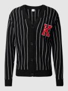 KARL KANI Cardigan mit Streifenmuster Modell 'KK Retro' in Black, Größ...