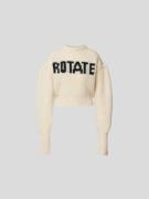 ROTATE Pullover mit Label-Print in Offwhite, Größe 42