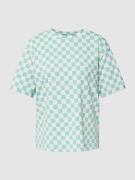 Jake*s Casual T-Shirt mit Allover-Muster in Offwhite, Größe M