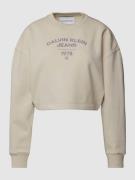 Calvin Klein Jeans Sweatshirt mit Label-Print Modell 'VARSITY' in Beig...