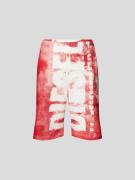 Diesel Sweatshorts mit Label-Print in Rot Melange, Größe S