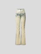 Diesel Flared Fit Jeans im Destroyed-Look in Beige Melange, Größe 24