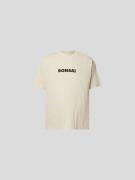 Bonsai T-Shirt mit Stehkragen in Beige, Größe L