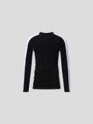 Balmain Longsleeve in Two-Tone-Machart in Black, Größe S