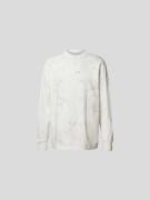 HAN Kjobenhavn Sweatshirt mit Allover-Muster in Offwhite, Größe L