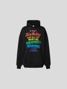 VETEMENTS Hoodie mit kontrastivem Label-Print in Black, Größe L