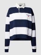 POLO SPORT Longsleeve mit Blockstreifen in Marine, Größe L