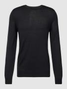 Christian Berg Men Pullover aus Woll-Mix in Black, Größe 3XL