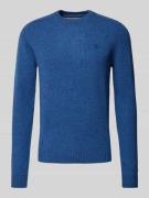 MCNEAL Regular Fit Strickpullover aus reiner  Lammwolle in Royal Melan...