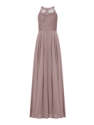 Mascara Abendkleid mit floralen Stickereien in Mauve, Größe 34