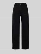 Mango Wide Leg Jeans mit Fransen Modell 'CATHERIN' in Black, Größe 34