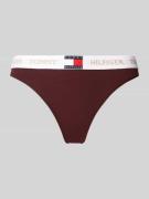 TOMMY HILFIGER String mit elastischem Logo-Bund in Bordeaux, Größe L