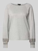 monari Longsleeve mit Ziersteinbesatz in Silber, Größe 34